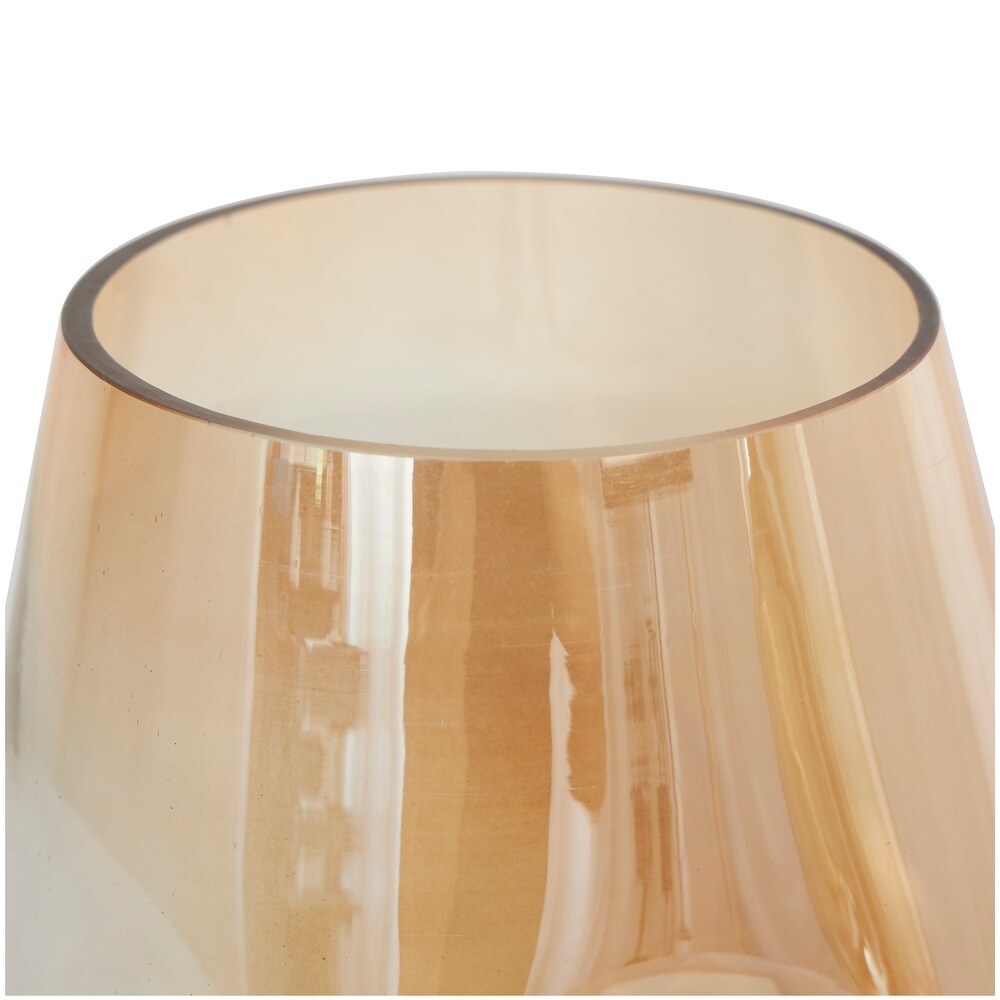 Gold Glass Concaved Iridescent Vase (Set of 2)