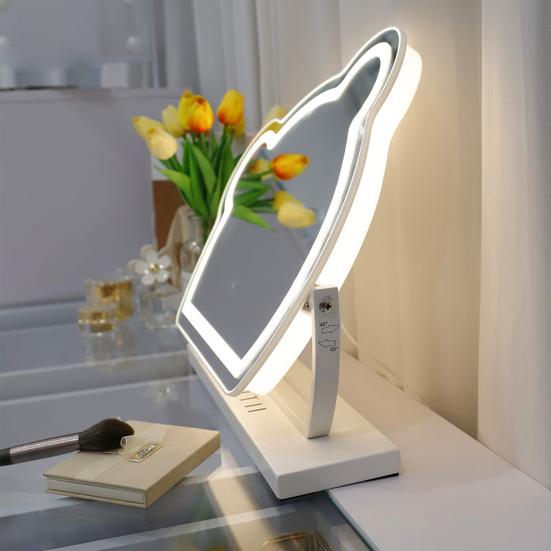 Hollywood Vanity Mirror Bear LED Mirror  -- VNT-40BR-WHT