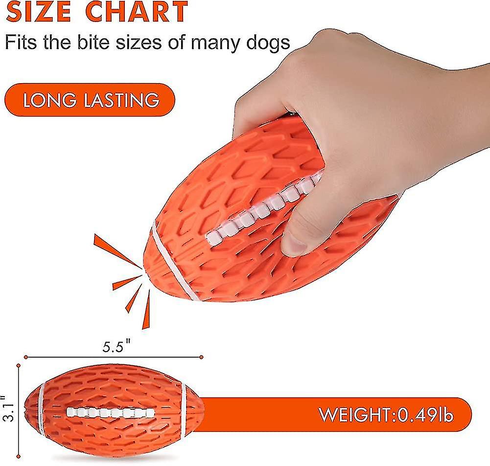 Dog Chew Squeaky Toy Ball， Interactive Dog Toy Foraggressive Chewing， Durable