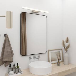 ARTCHIRLY 24 in. W x 32 in. H Rectangular Metal Framed Wall Bathroom Vanity Mirror in Matte Black BMC0032432MB