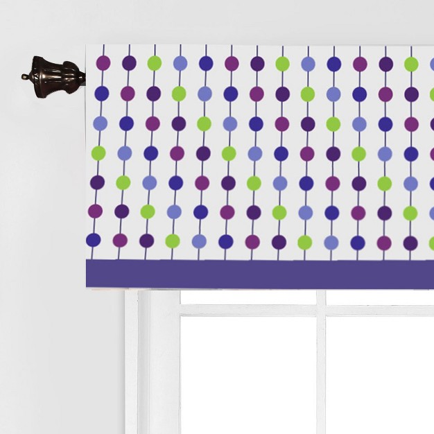 Bacati Pearl String Purple Aqua Lime Plum Window Valance