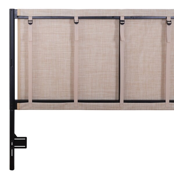 Nathan James Garcia Queen Headboard with Rattan Accent， Bohemian Cane Upholstered Panel - - 37764974