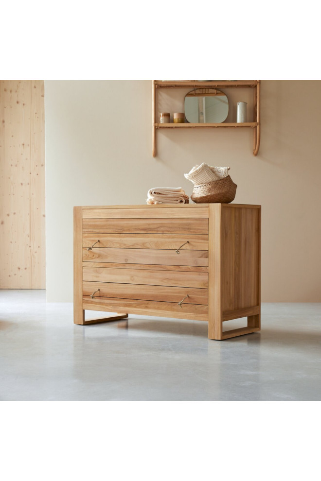 Solid Teak Chest of 2 Drawers  Tikamoon Minimalys   Transitional   Accent Chests And Cabinets   by Oroa   Distinctive Furniture  Houzz