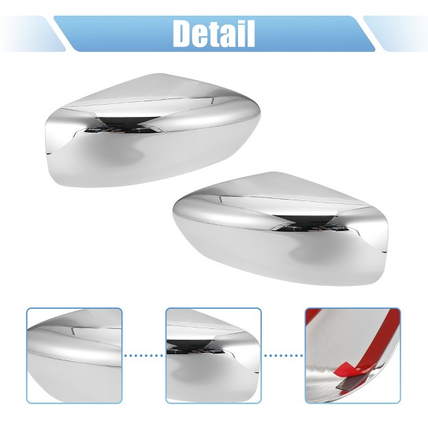 Unique Bargains Chrome Plated Full Mirror Cover For Nissan Altima 13 18 Without Turn Signal Silver 1 Pair