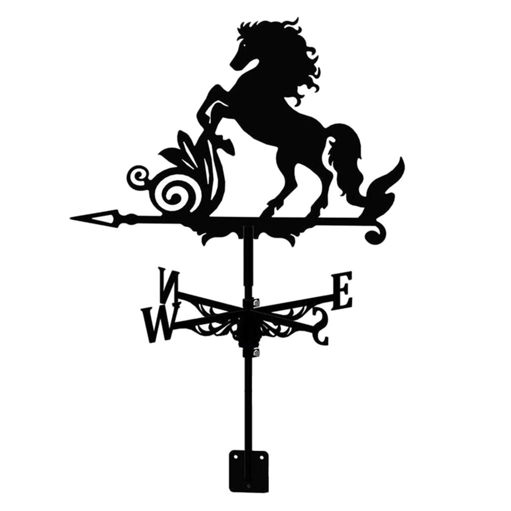 Weather Vane Wind Direction Indicator Home Outdoor Garden Ornaments Horse