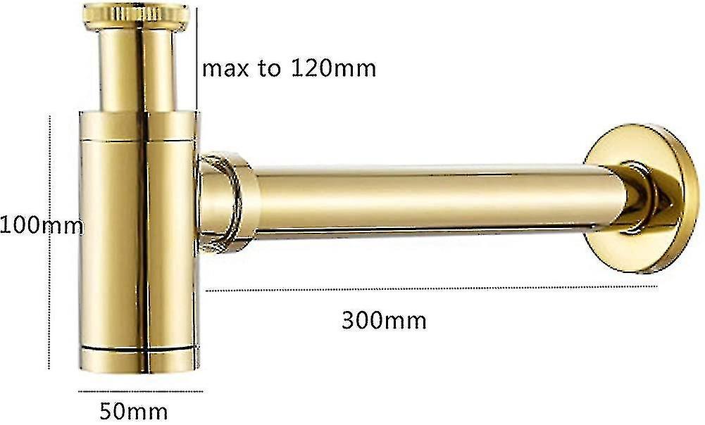 Brass Bottle Siphon Round Siphon Sink P-trap 1 1/4 Adjustable Waste Odor Trap