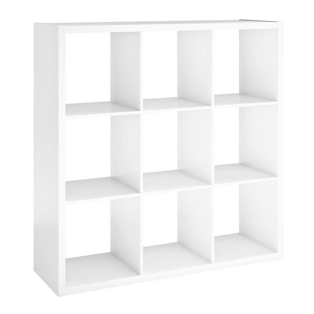 ClosetMaid 43.98 in. H x 43.82 in. W x 13.50 in. D White Wood Large 9- Cube Organizer 4588