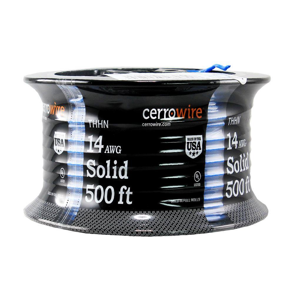 Cerrowire 500 ft. 14 Gauge Blue Solid Copper THHN Wire 112-1454J