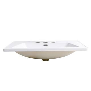 RENOVATORS SUPPLY MANUFACTURING Lydia 31-12 in. Square Drop-In Bathroom Sink in White with Overflow 41336