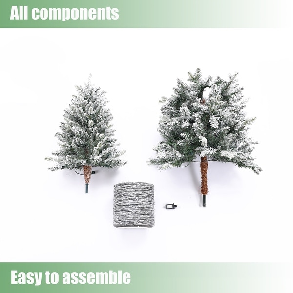 5.6Ft PreLit LED Artificial Slim Fir Christmas Tree with Pot