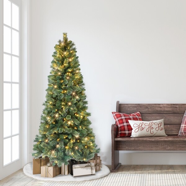 Puleo International 6 ft. PreLit Montana Pine Artificial Christmas Tree