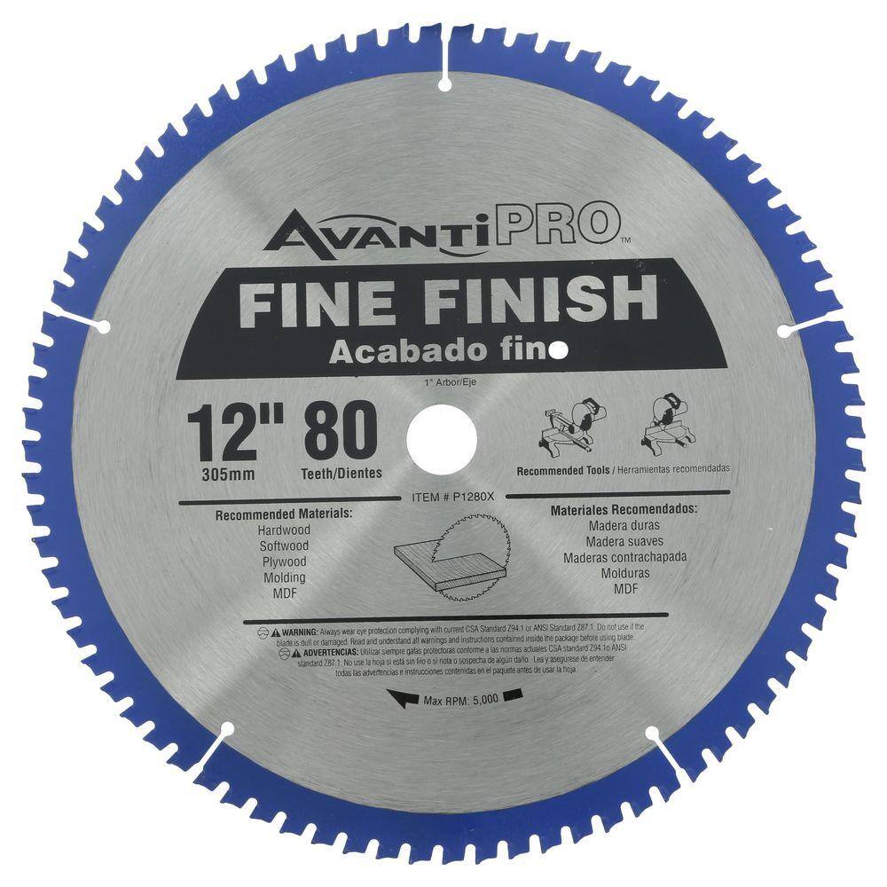 Avanti Pro 12 in. x 80-Tooth Fine Finish Circular Saw Blade (2-Pack) P128080PP