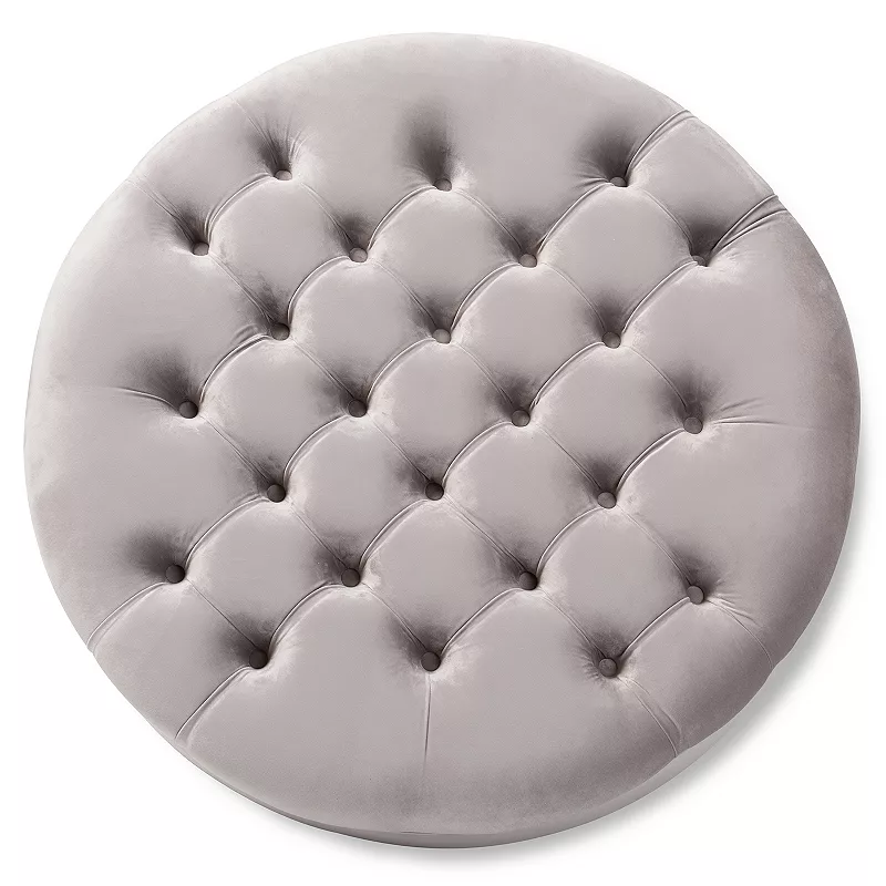 Baxton Studio Palfrey Tufted Round Ottoman