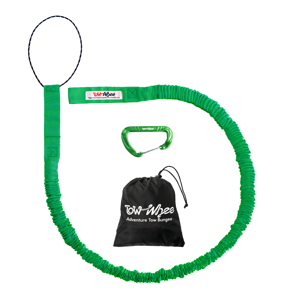 TowWhee Connect Adventure Tow Strap - Standard/Adult/E-Bike Tune - Green