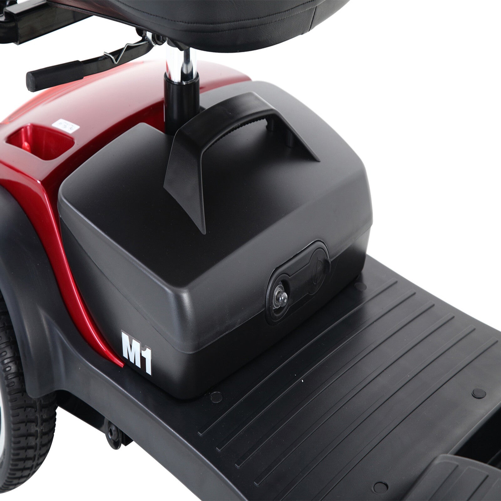 MASBEKTE 300W Electric Compact Travel Mobility Scooter with 4 Wheels for Elderly Senior, Red