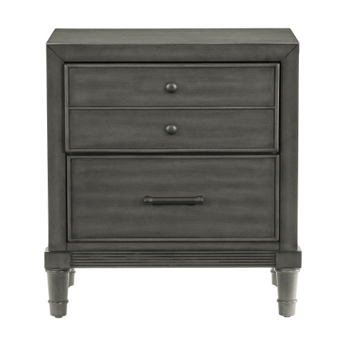 Transitional Style Gray Finish 1pc Nightstand of D...