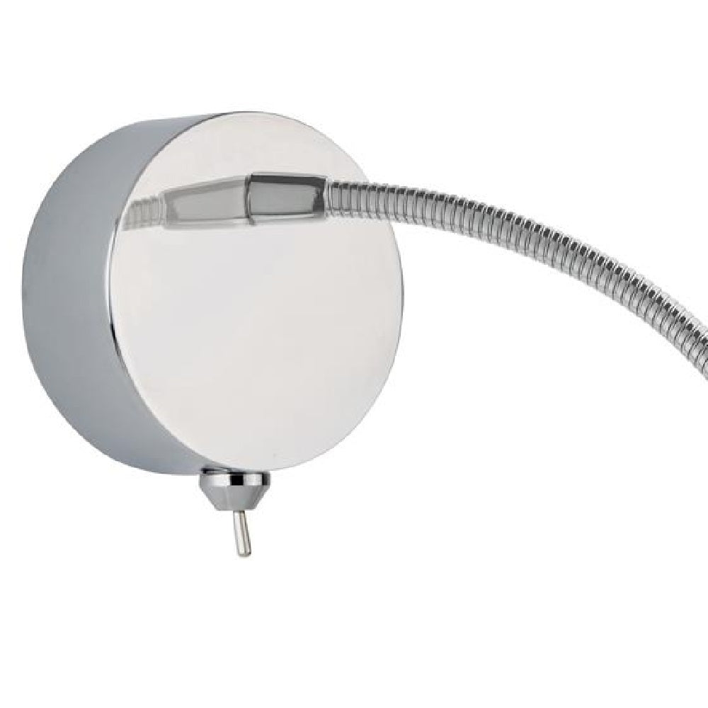 Britalia BR9917CC LED Polished Chrome Modern Flexible Switched Reading Wall Light