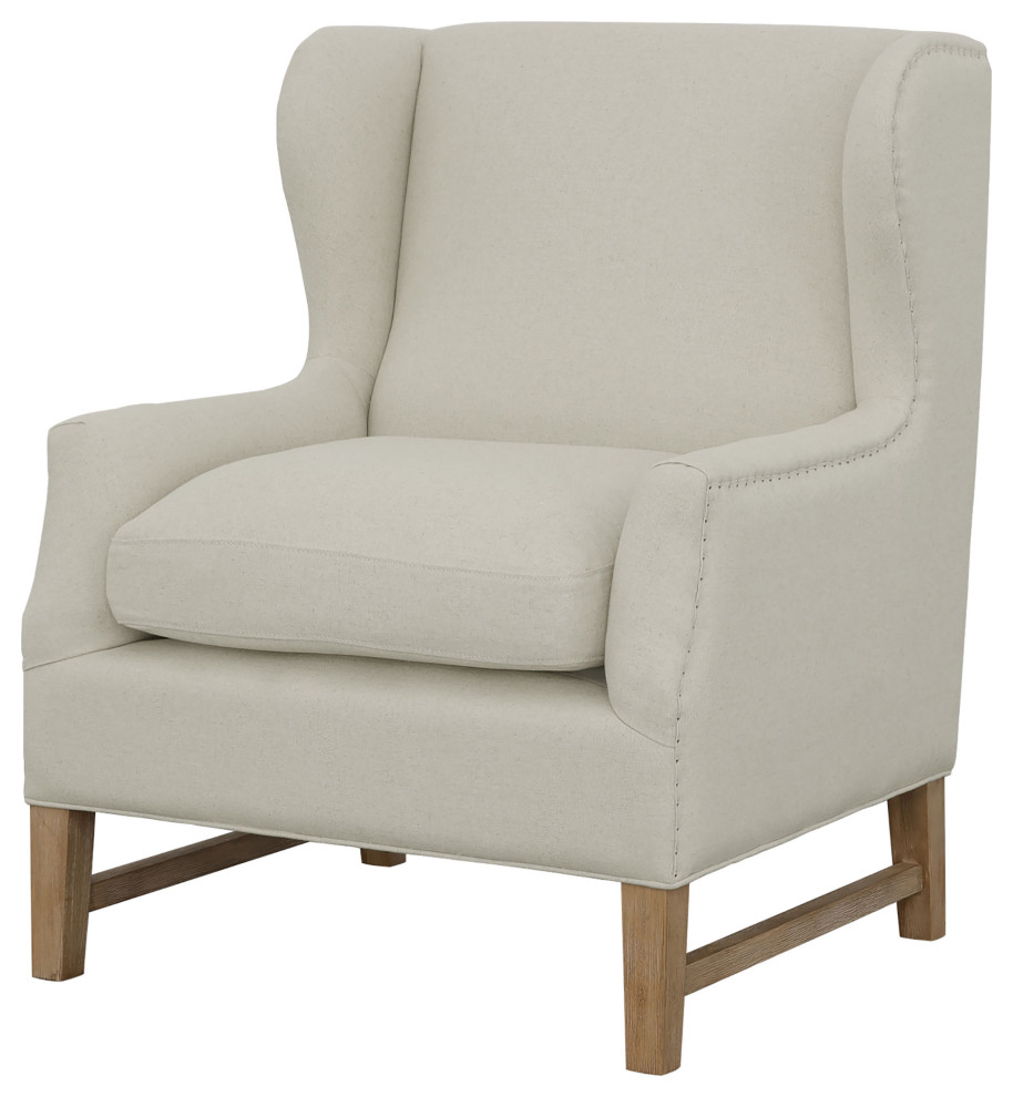 Fleur Wing Back Accent Chair Cream   Modern   Armchairs And Accent Chairs   by Modon  Houzz