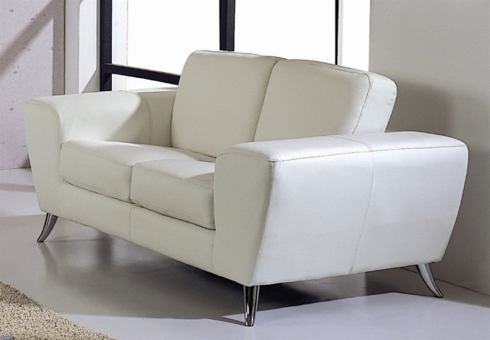 Julie Leather Match Loveseat   Contemporary   Loveseats   by BH Design  Houzz