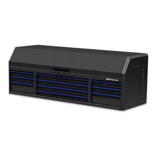 Montezuma 72 in. x 24 in. 10-Drawer Tool Top Chest with Power and USB Outlets in Black and Blue BKM722410CH