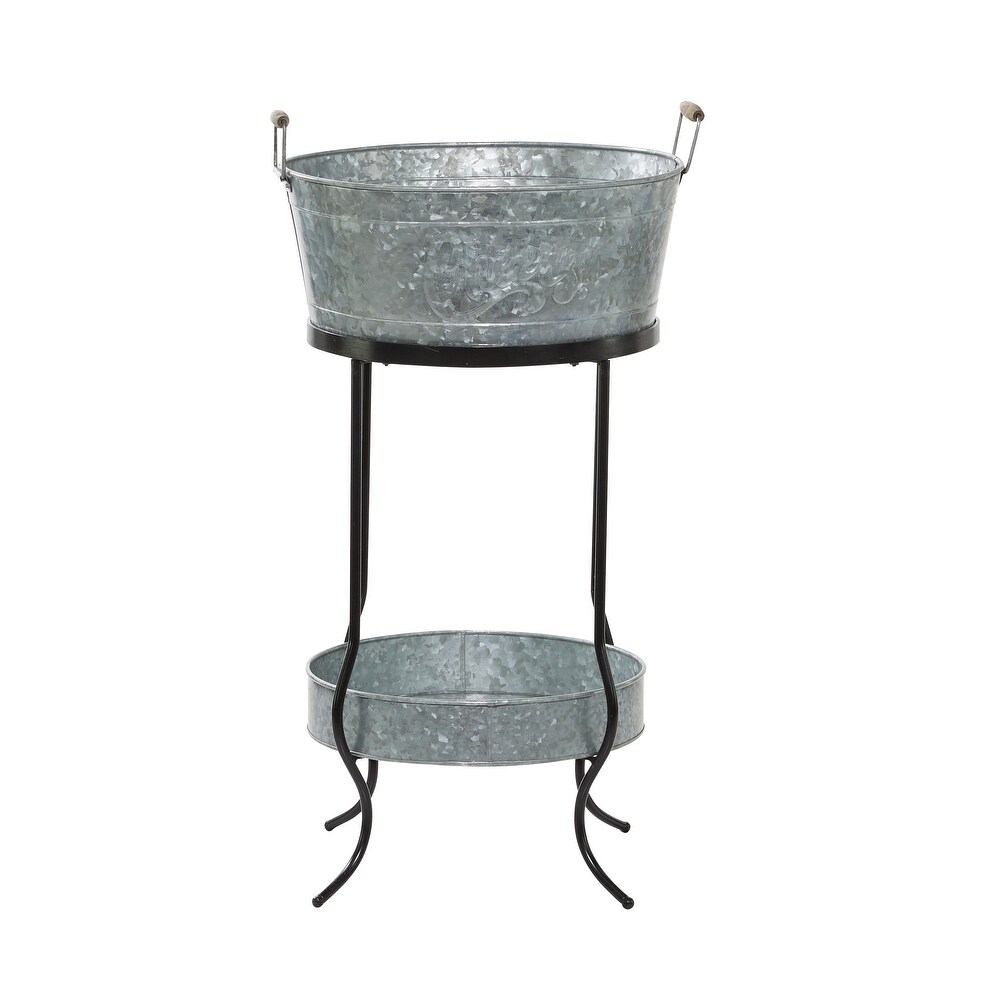 Grey Metal Contemporary Wine Holder 34 x 19 x 19   19 x 19 x 34Round