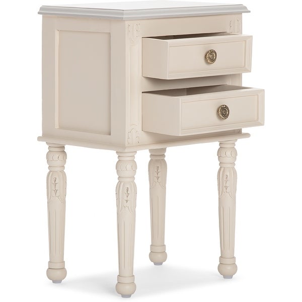 Finch Richards Side Table with Two Drawers， Cream