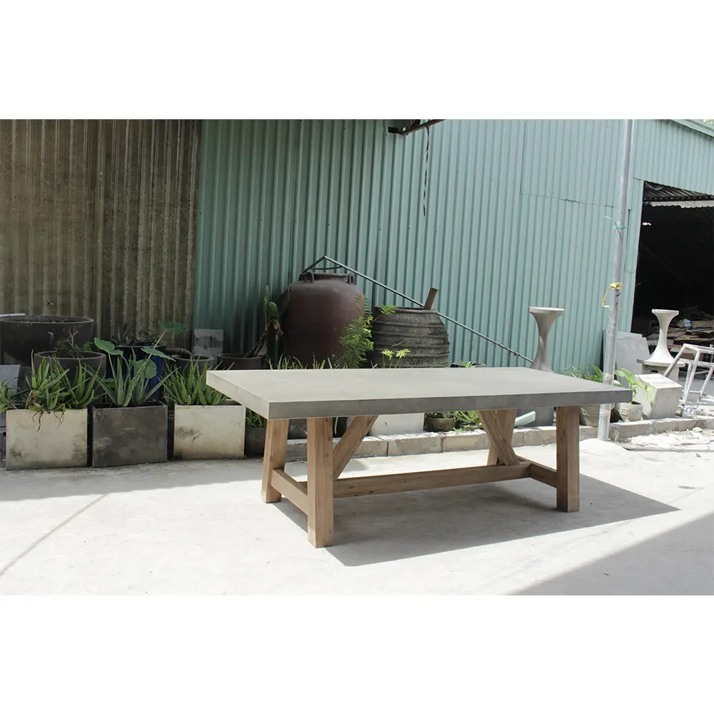 Wholesale  Lightweight Concrete Dining Rectangle Table With Best Quality And High Waterproof From Vietnam Supplies