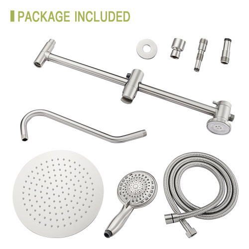 Shower set   10 inch brushed round top spray Showe...