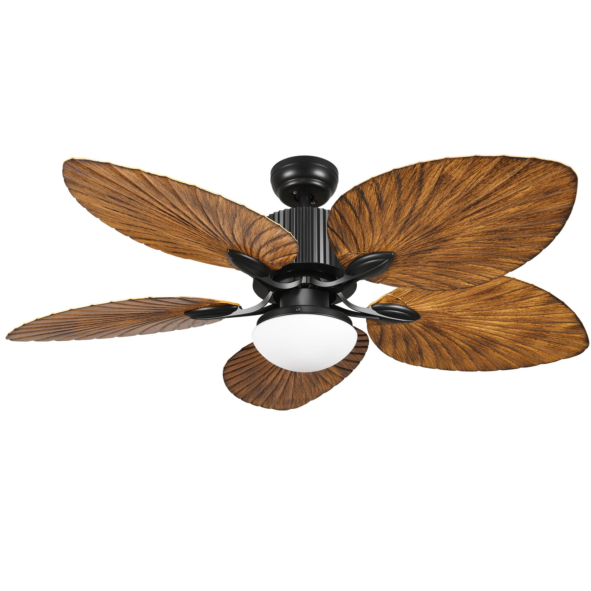 YITAHOME 52 inch Tropical Ceiling Fans with LED Light and Remote， Fan Light with Memory Function， 3 Speed and Lights Colors Changing， 5 blades