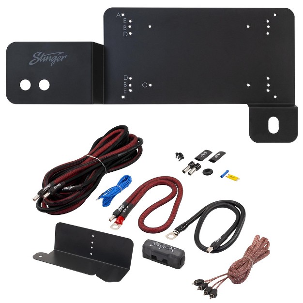 Stinger Brcoampbrktd Amp Bracket Driver Side With Stxkbr4 Underseat Amplifier 4 gauge Wiring Kit Compatible With Ford Bronco