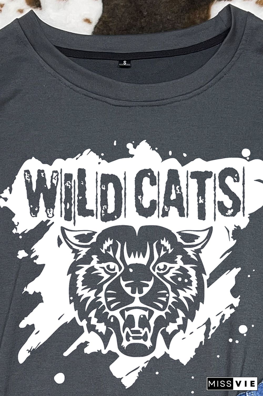 Wildcats Wildcat Print O-neck Long Sleeve Sweatshirts Women Wholesale