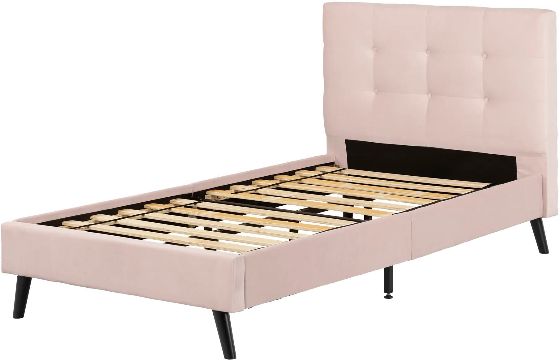 Maliza Pale Pink Twin Upholstered Platform Bed - South Shore