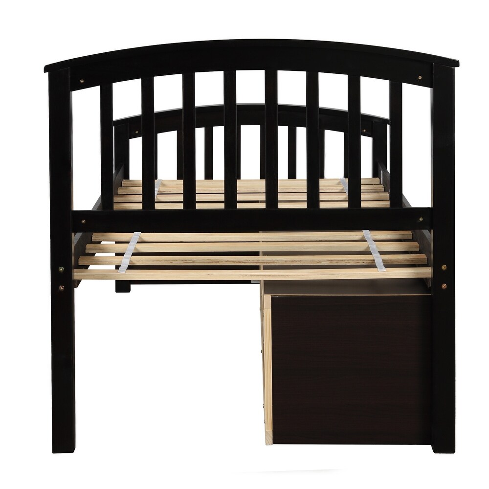 Solid Wood Platform Storage Bed with Drawers