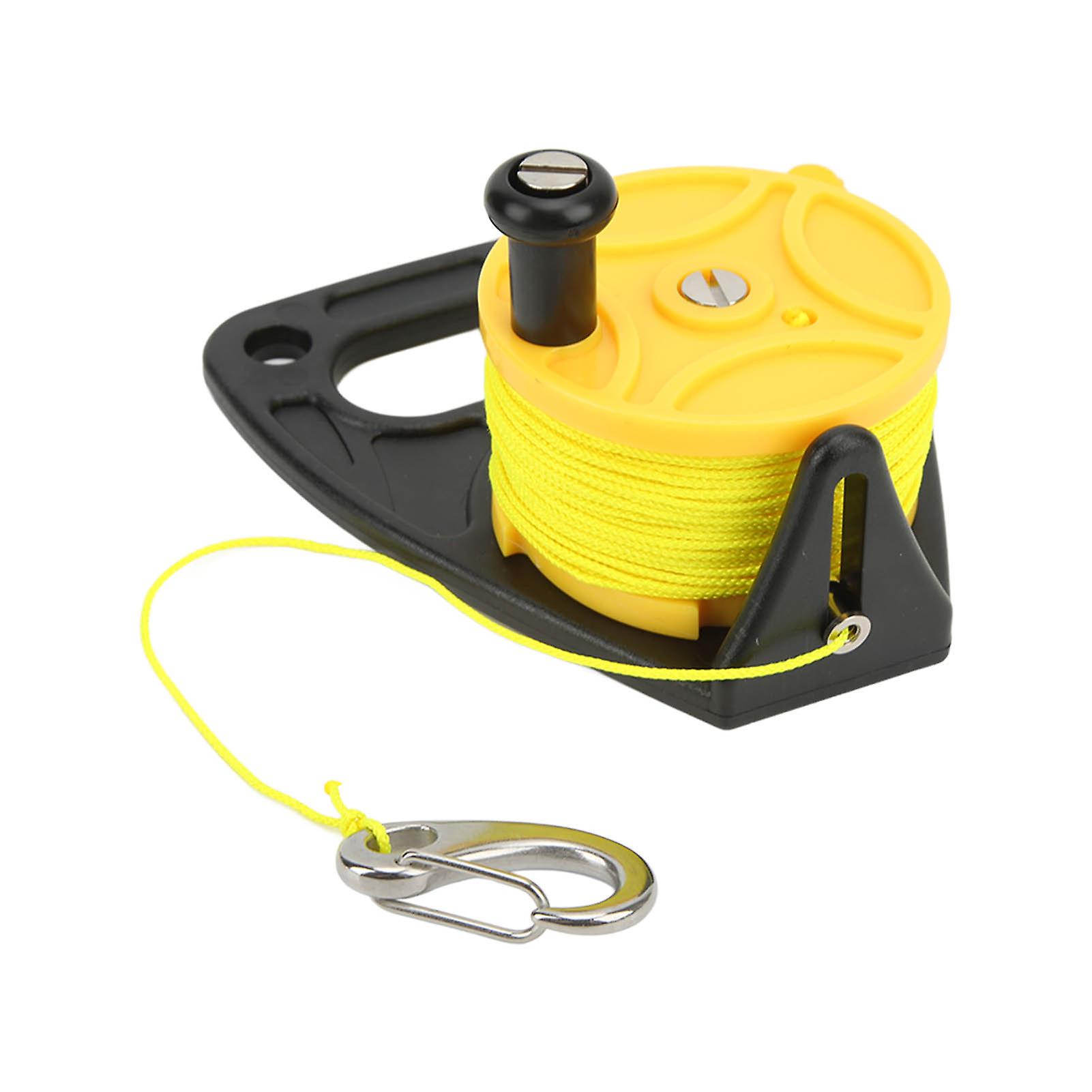 Diving Fishing Reel Scuba Diving Reel With Thumb Stopper Hook For Snorkeling Underwater Water Sports 46m Yellow Wireyellow Reel