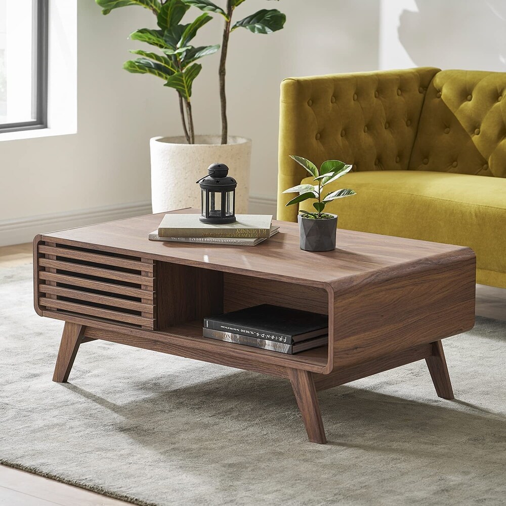 Mopio Ensley Mid Century Modern Coffee Table with dual side storage  Centerpiece for your living room