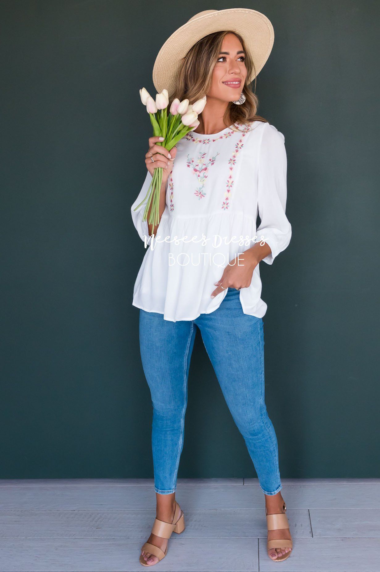 Spring Is In The Air Embroidered Blouse