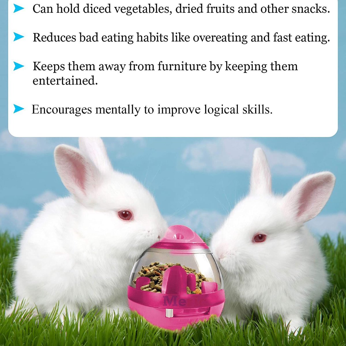 CoCoo IQ Puzzle Treat Dispenser Ball Rabbit and Dog Interactive Toys for Boredom， Assorted Colors