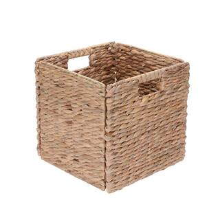 Villacera 12 in. H x 12 in. W x 12 in. D Tan Wicker Cube Storage Bin 2-Pack HWD020147