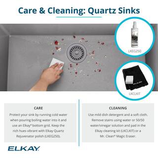 Elkay Quartz Classic Dusk Gray Quartz 33 in. Equal Double Bowl Undermount Kitchen Sink with Aqua Divide ELGDULB3322GY0