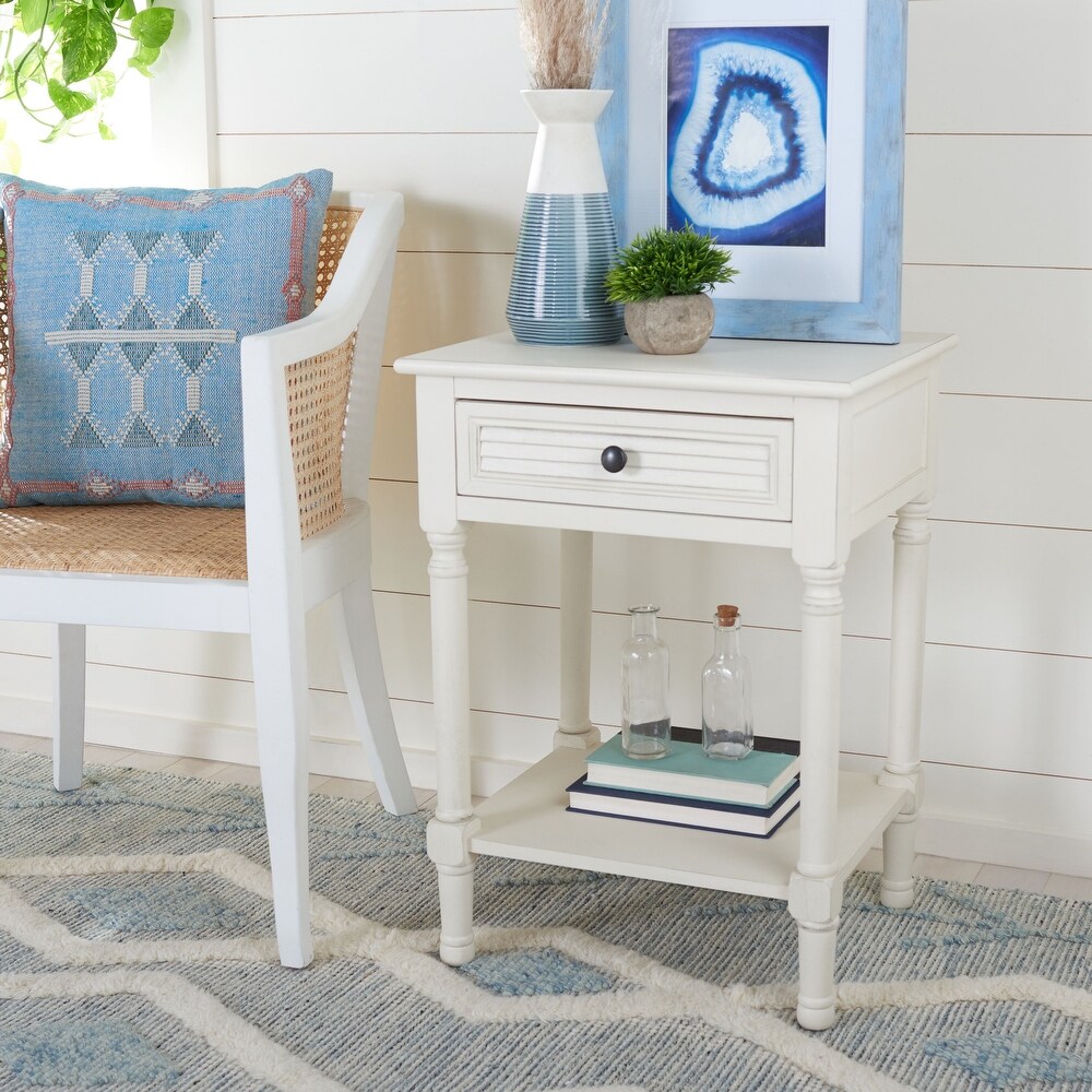 SAFAVIEH Tate 1 Drawer Lower Shelf Nightstand Accent Table   19\