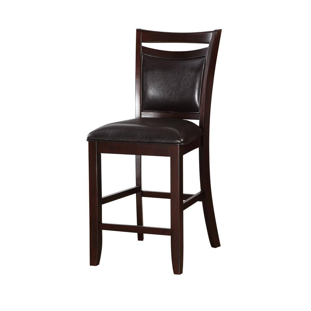 Benjara Classic 24 in. Brown and Black Wooden Armless High Chair (Set of 2) BM166597