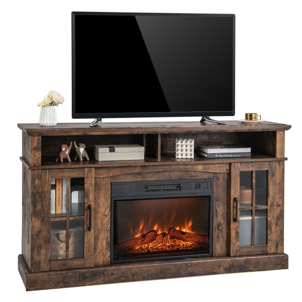 Mordern Fireplace TV Stand for TVs Up to 65 Inch with Cabinets