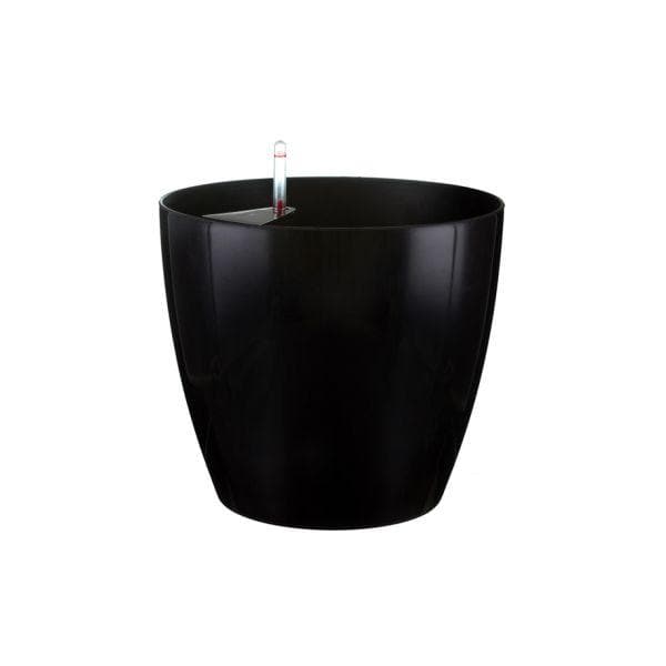 13.5 inch (34 cm) GW 07 Self Watering Round Plastic Planter (Black)