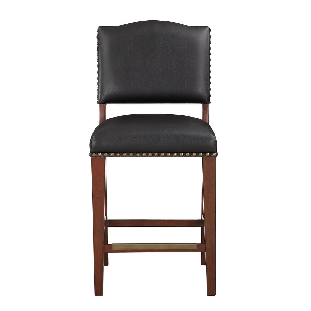 Deja Faux Leather Counter Stool with Nail Heads by Greyson Living