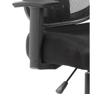 BOSS Office Products Black Mesh Drafting Chair with Adjustable Arms B16021