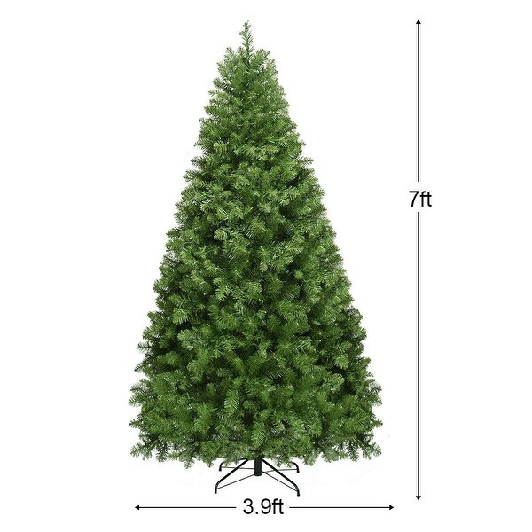 PreLit Artificial PVC Christmas Tree w/ LED Lights and Stand7'