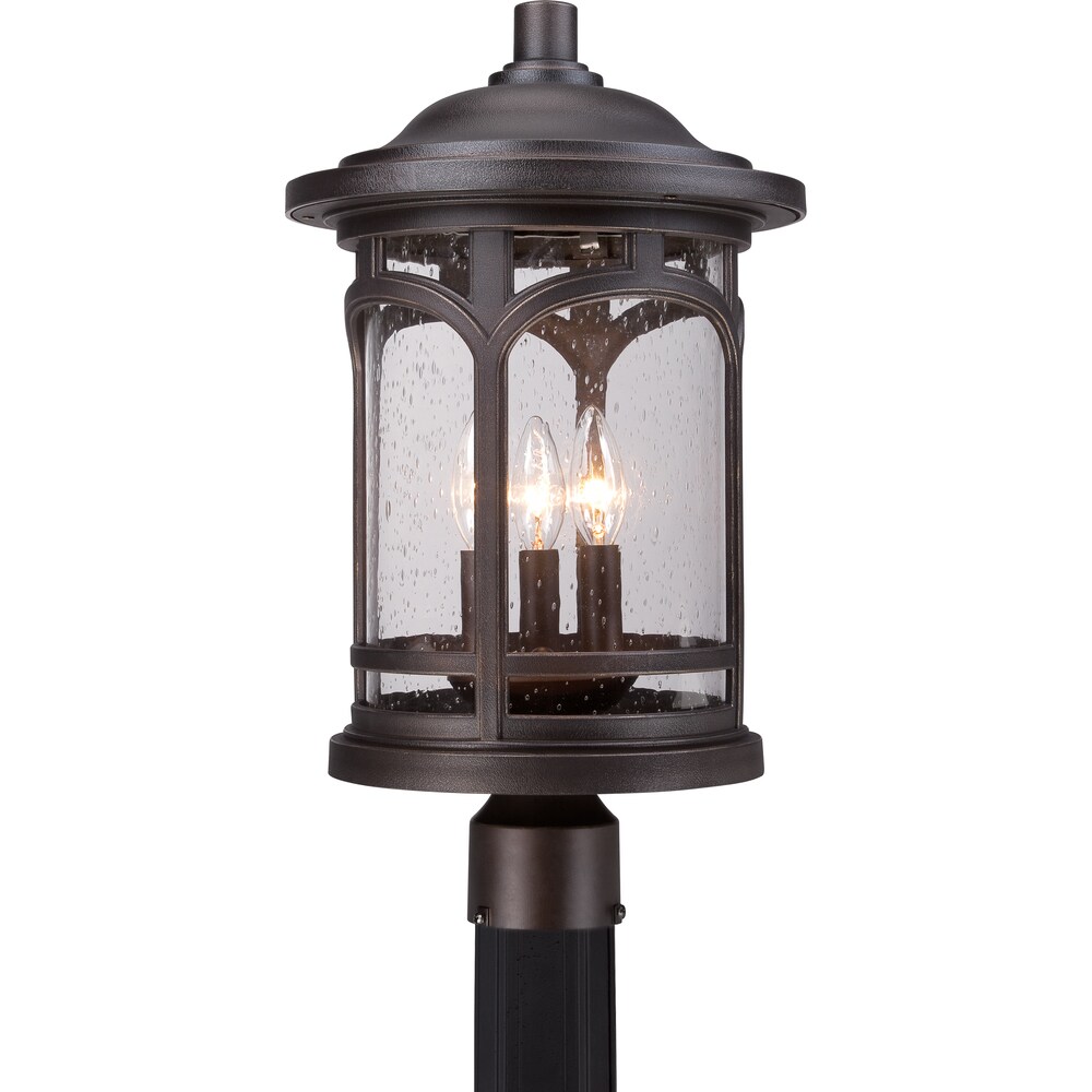 Quoizel Marblehead Palladian Bronze 3 light Large Post Lantern