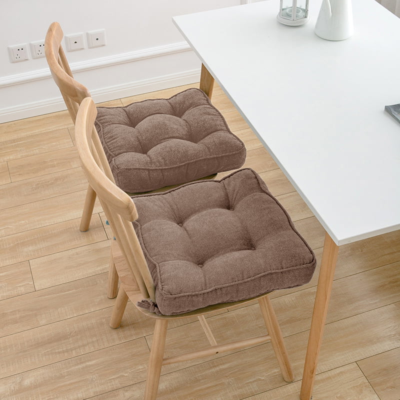 Wehilion Soft Non-Slip Dining Kitchen Square Chair Cushion Seat Pads Dining Room Indoor Removable Coffee， 18W x 18L