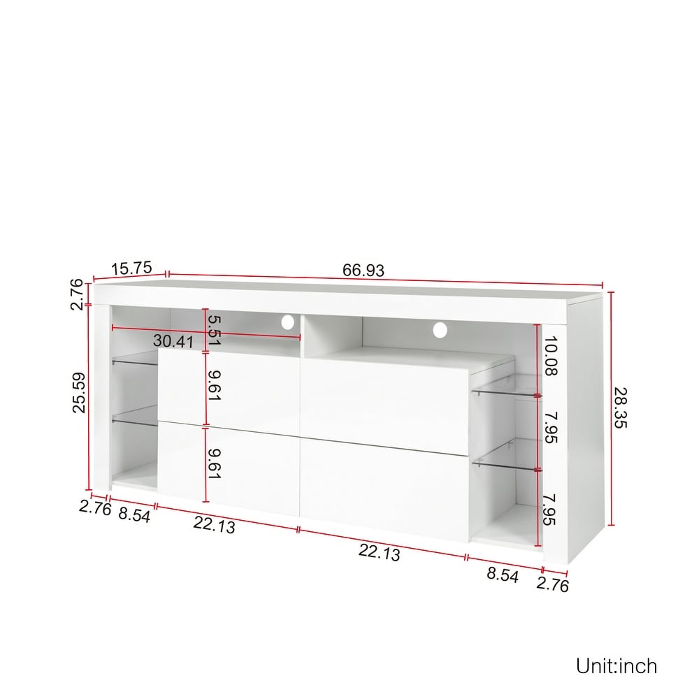 White Modern contracted LED TV Cabinet