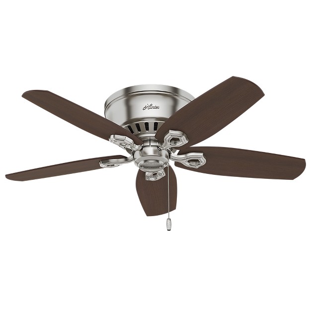 Builder Low Profile Ceiling Fan includes Led Light Bulb Hunter Fan